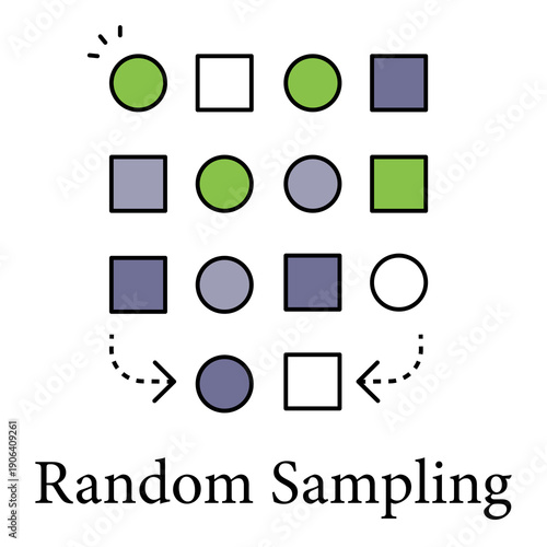 Random Sampling Icon For Data Analysis And Statistical Research Methods
