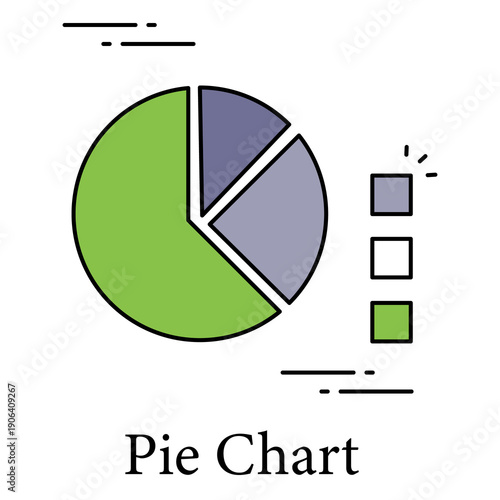 Pie Chart Icon For Statistical Data Visualization And Proportion Analysis