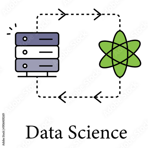 Data Science Icon Illustrating Big Data Analytics And Statistical Analysis
