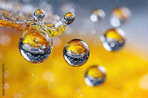 Yellow liquid, surface view
