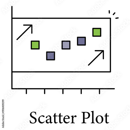 Scatter Plot Icon For Data Distribution Visualization And Trend Analysis
