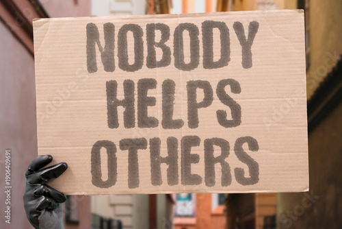 Vászonkép "Nobody Helps Others" Bystander effect dominates modern interactions