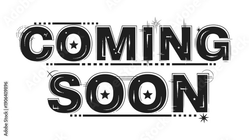 Coming Soon Announcement: A captivating graphic design of Coming Soon, perfect for advertising, promotion, and marketing. A concise message that creates anticipation and excitement