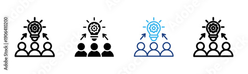 Innovation Culture icon set multiple style collection