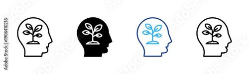 Growth Philosophy icon set multiple style collection