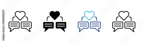 Communication Ethics icon set multiple style collection