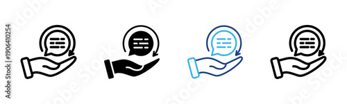 Open Feedback icon set multiple style collection