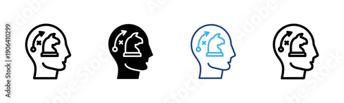 Strategic Thinking icon set multiple style collection