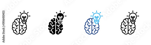 Innovation Mindset icon set multiple style collection