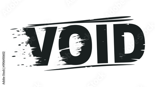 Void Expression: Bold typographic composition that represents the concept of nothingness, empty, emptiness and the abstract of a state of absence