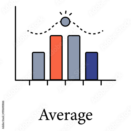 Average Icon For Statistical Data Mean And Performance Analysis