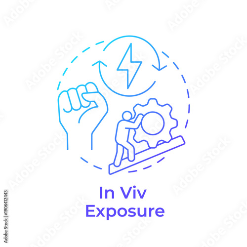 In viv exposure blue gradient concept icon. Personal motivation, work progress. Persistence endurance. Round shape line illustration. Abstract idea. Graphic design. Easy to use in brochure, booklet