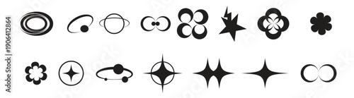 retro futuristic elements for design big collection of 