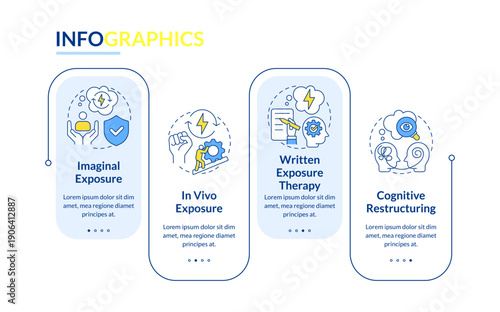 Trauma focused therapy methodologies rectangle infographic vector. Safe environment. Data visualization with 4 steps. Editable rectangular options chart. Lato-Bold, Regular fonts used