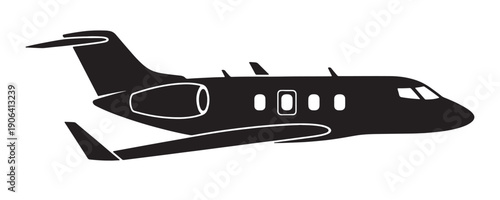 A sleek, modern jet airplane in mid flight with a streamlined design and pointed nose. 