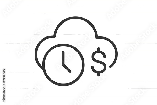 Cloud storage concept showing time efficiency and financial expense tracking management