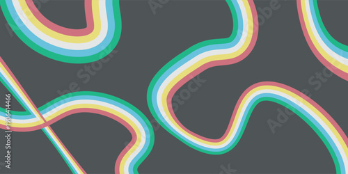 Disability Pride Month. Color stripes representing a form of impairment. vector dynamic flag disability pride month. background modern