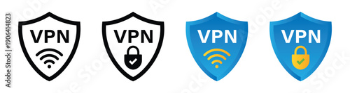 VPN icon. Virtual private network symbol for app, ui or website. Transparent PNG and vector illustration