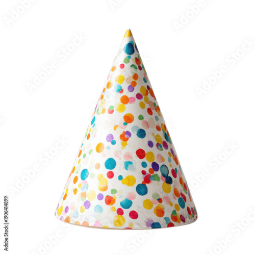 A colorful paper cone shaped like a party hat