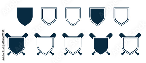 Baseball Home Plate Icon Design With Crossed Bats And Ball Vector For Sporting Logo And Playing Field.