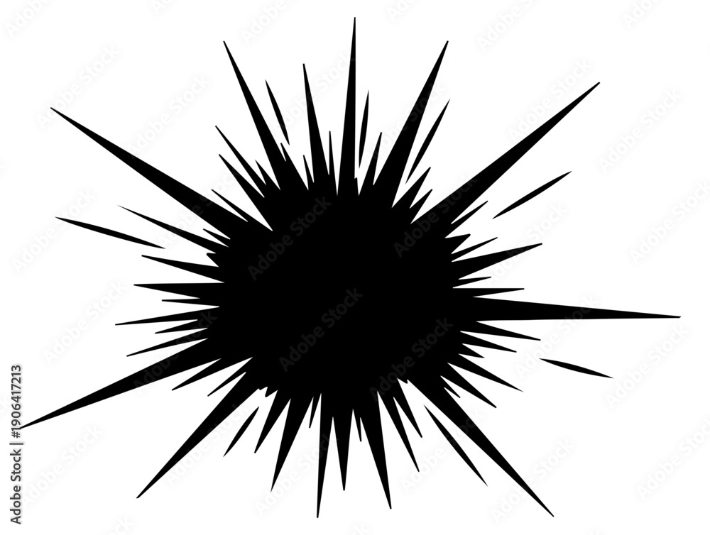 Fototapeta premium Black Spiky Starburst Comic Explosion Effect Vector Graphic