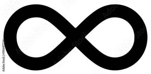 Black Infinity Symbol Icon Vector Isolated on White Background Lemniscate Sign Outline
