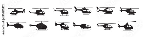 helicopters silhouette white background 