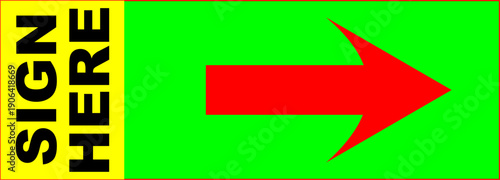 Vector icon sign here for signing contract documents 