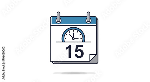 Calendar Date 15 Clock Reminder.