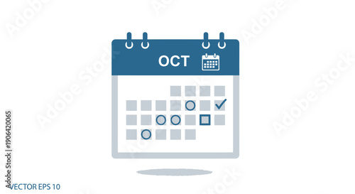 October calendar page with checkmark.