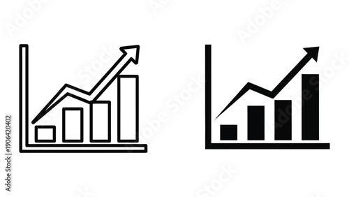 Graph Icons Showing Growth