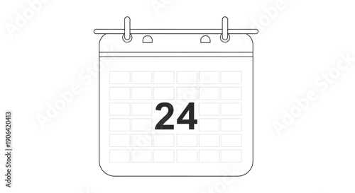 Calendar page 24 icon schedule date twenty four.