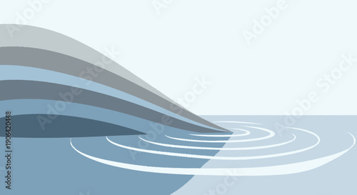 Blue Waves and Ripples Abstract Design.