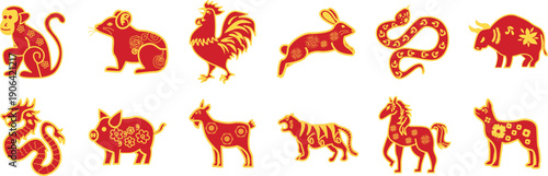 Chinese Zodiac Hand-drawn Illustrations Bundle. Add a touch of authentic, artisanal flair to your creative projects with this premium collection of Chinese Zodiac Hand-drawn Illustrations.