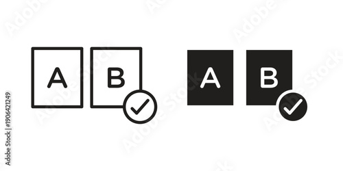 A B test icons In Trendy Design Vector Eps 10, Editable Stroke and solid flat.
