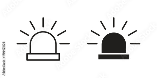 Ambulance siren icons In Trendy Design Vector Eps 10, Editable Stroke and solid flat.