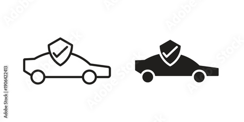Auto insurance icons In Trendy Design Vector Eps 10, Editable Stroke and solid flat.