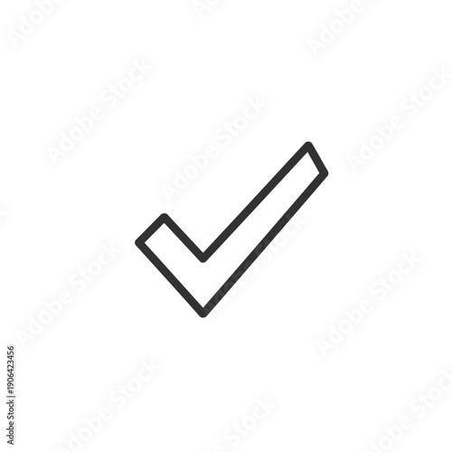 A simple and elegant black and white checkmark symbol representing success