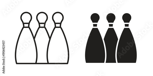 Bowling icons In Trendy Design Vector Eps 10, Editable Stroke and solid flat.