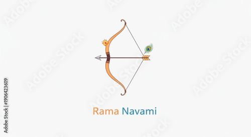 Traditional indian bow and arrow rama navami celebration symbol