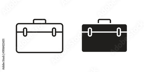 Briefcase icons In Trendy Design Vector Eps 10, Editable Stroke and solid flat.