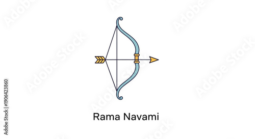 Traditional indian bow and arrow symbol rama navami celebration