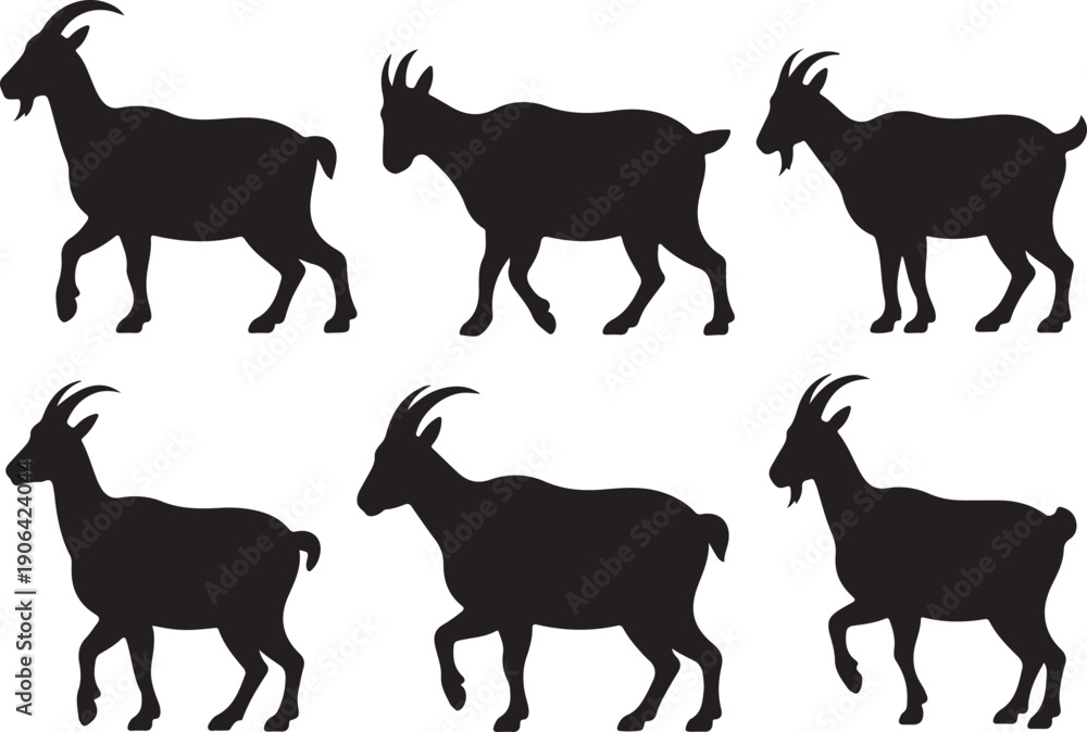 Fototapeta premium goat icons collection. Animal icon set. Isolated on White background 
