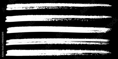 Abstract white brush strokes on a black background minimalist design