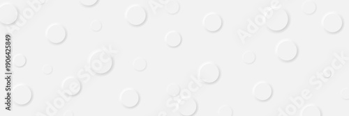 Grey white minimal paper circles abstract geometric background. Vector banner design