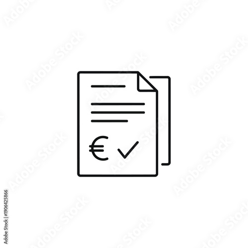 Document with euro symbol and checkmark indicating payment or invoice approval