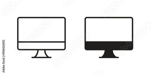 Computer icons In Trendy Design Vector Eps 10, Editable Stroke and solid flat.