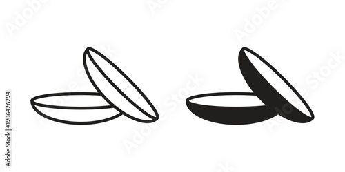 contact lenses icons In Trendy Design Vector Eps 10, Editable Stroke and solid flat.