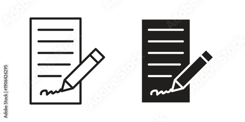 Contract icons In Trendy Design Vector Eps 10, Editable Stroke and solid flat.