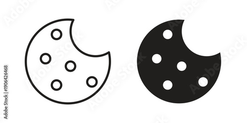 Cookie icons In Trendy Design Vector Eps 10, Editable Stroke and solid flat.
